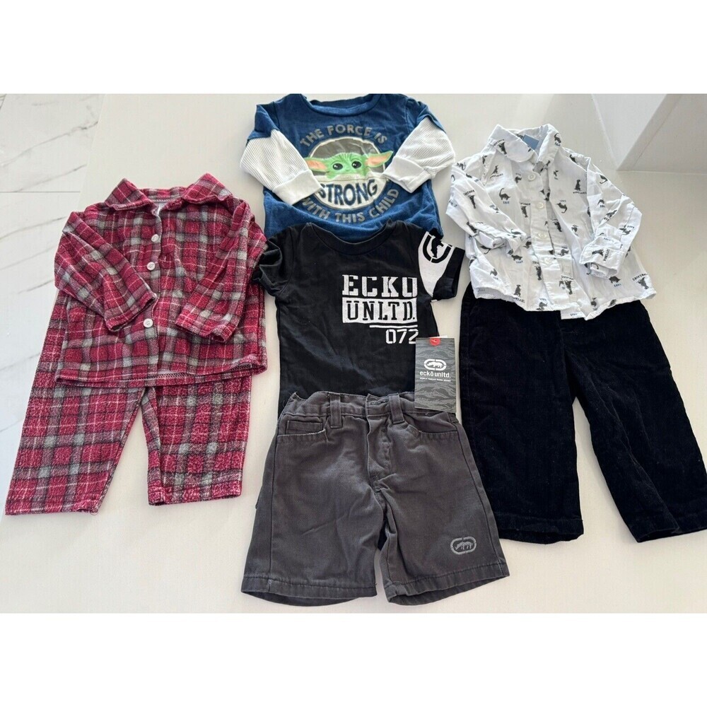 7 Pc Bundle Boys Clothes Size 12  Shorts, Shirts, pjs, pants mix brands